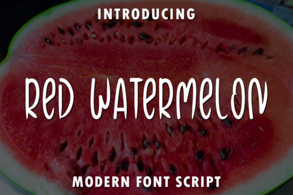 Red Watermelon Font for Creative Craft Projects